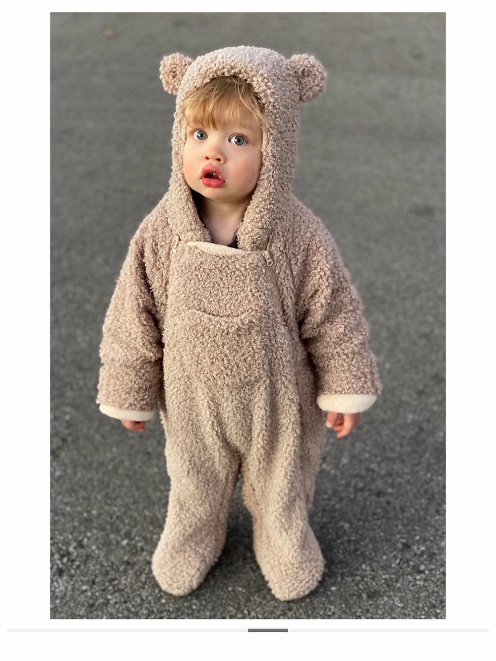 7AM ENFANT Plush Teddy Sherpa One-Piece Romper - Cream